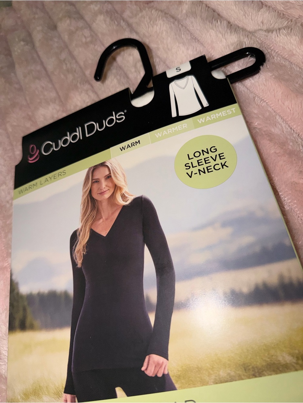 Cuddl Duds Black Long Sleeve V-Neck Dress